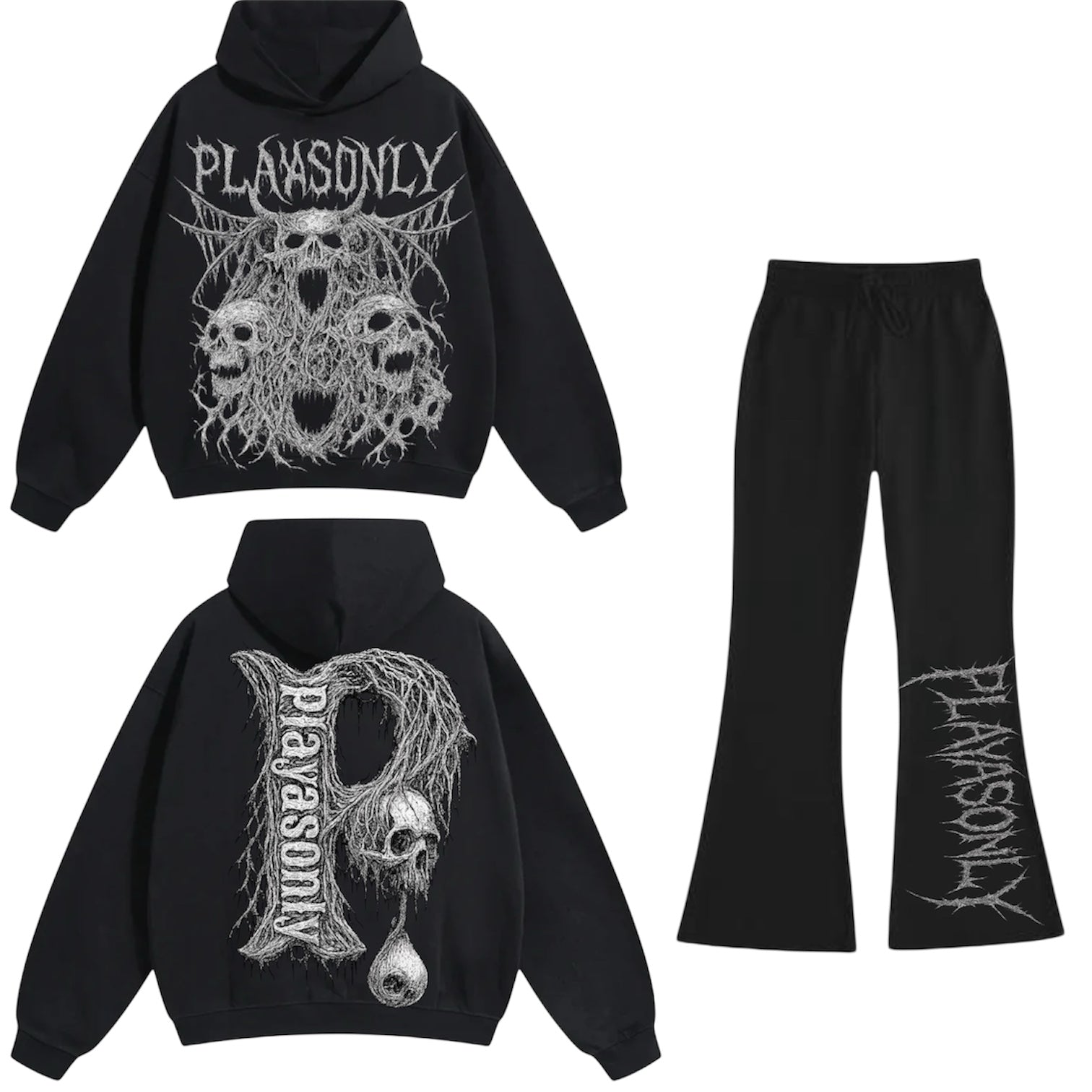 Skull hoodie set